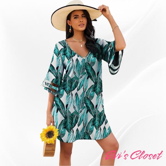 Ekouaer Women's Swimsuit Cover UpTunic Sz XXL V Neck - Picture 1 of 8